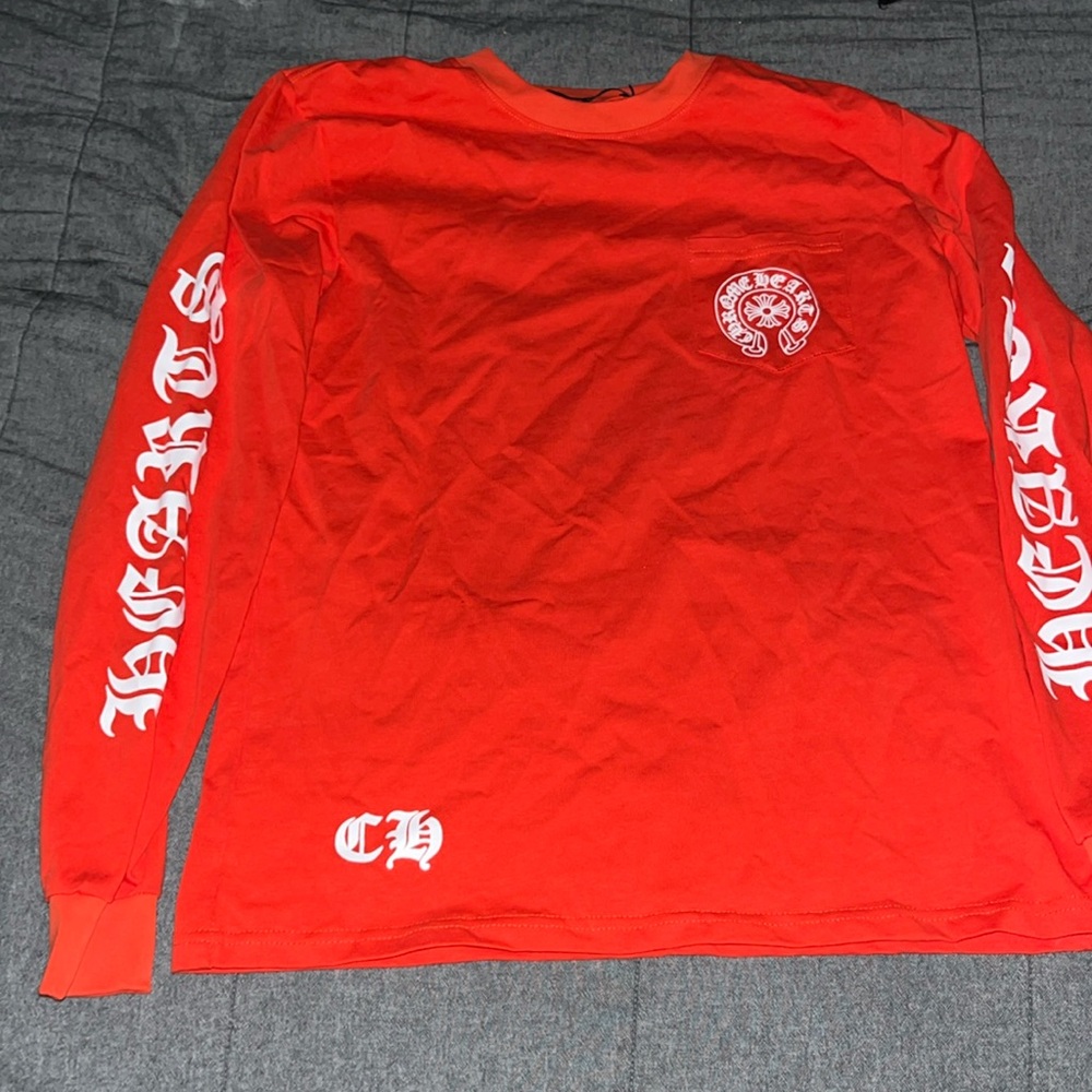 Chrome Hearts Red Horseshoe Long
Sleeve Tee Shirt